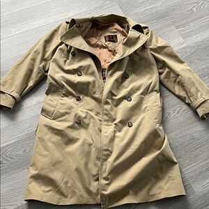 Utex Tan Trench Coat with Plaid Lining